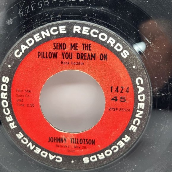 Vtg Vinyl 45 RPM Johnny Tillotson Send Me The Pillow You Dream On What'll I Do - Picture 2 of 3